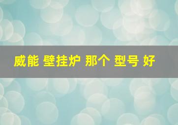 威能 壁挂炉 那个 型号 好